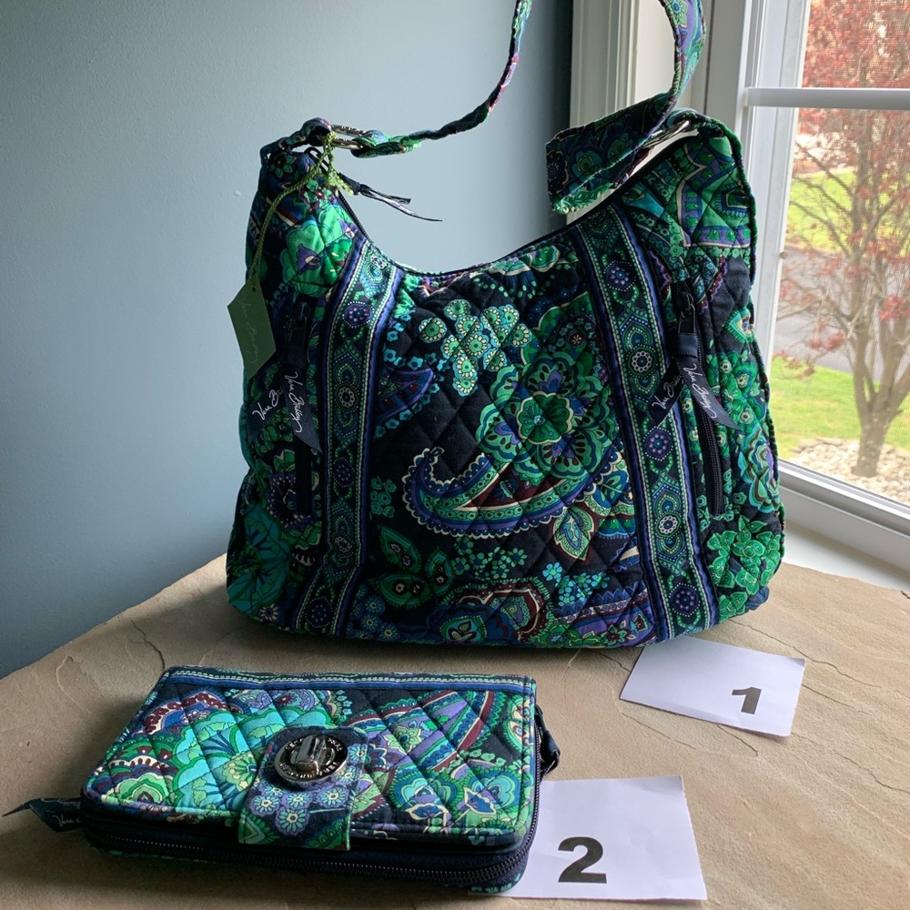 Vera Bradley Lisa B Blue Rhapsody Bag and Wallet